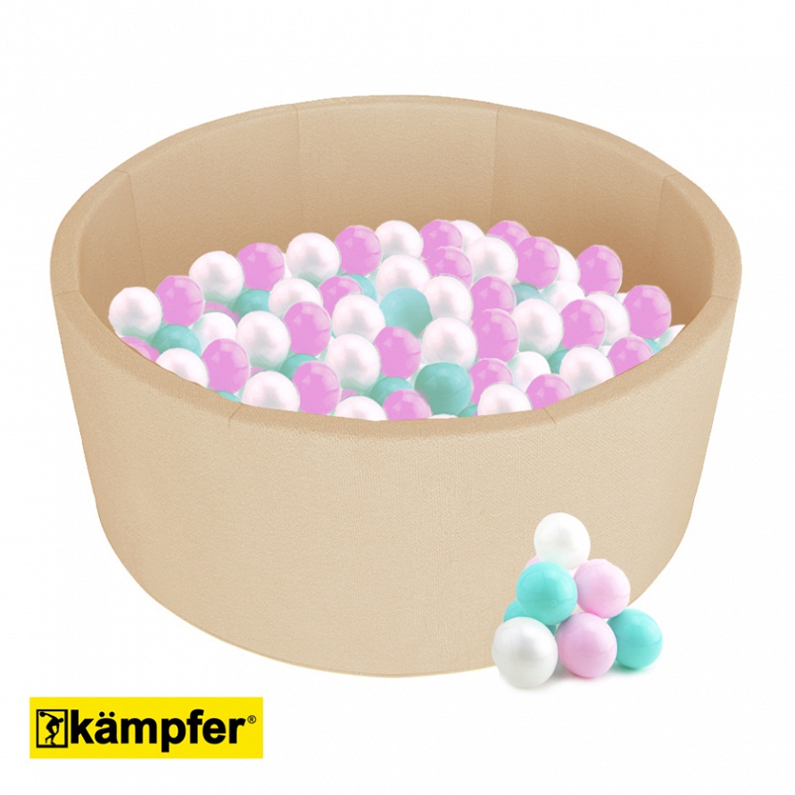 Детский сухой бассейн Kampfer - Pretty Bubble, цвет бежевый + 200 шаров  